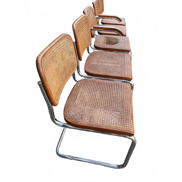 Klaus Nienkamper / Knoll International Vintage Cantilever Chairs, Chrome Tubes and Cane Pat of a North Florida Estate...
