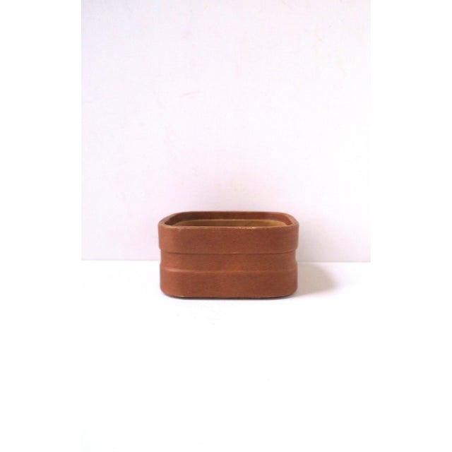 Contemporary Leather Suede Jewelry Catchall For Sale - Image 3 of 11