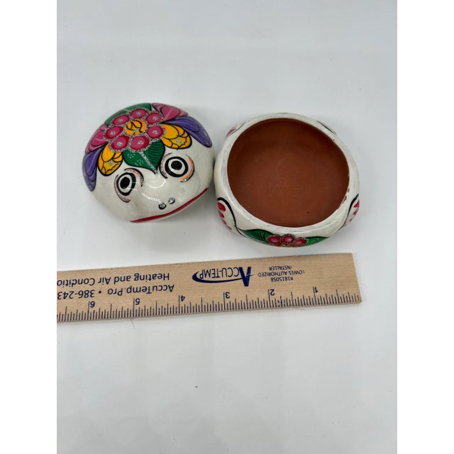 Figurative Terracotta Mexican Folk Art Frog Box For Sale - Image 3 of 9