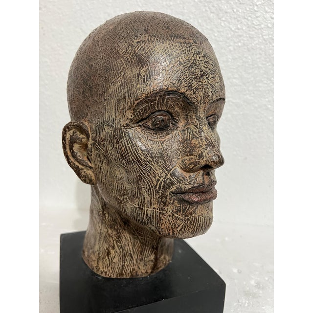 John Davies, Rare Cast Painted Bronze Head Sculpture British Realist Sculptor John Davies, 1991 For Sale - Image 16 of 16
