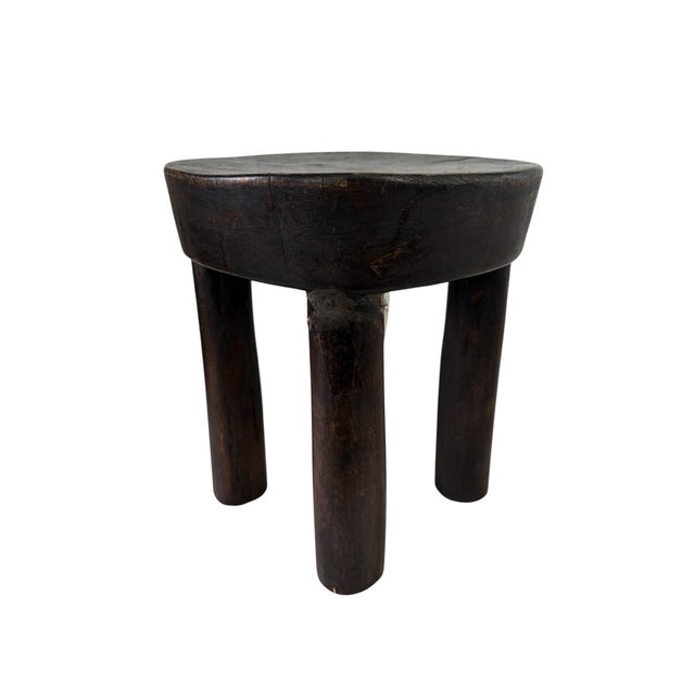 Vintage African Wood Milk Stool Hehe Gogo People Tanzania 10" H For Sale In New York - Image 6 of 9