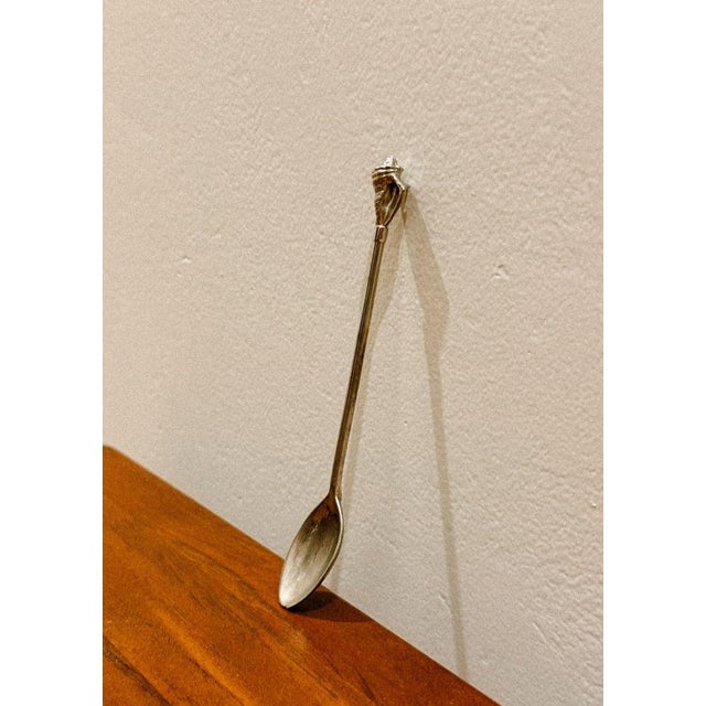 Vintage Silver-Plated Teaspoon with Sculpted Shell-Shaped Handle, 1950s For Sale - Image 7 of 7