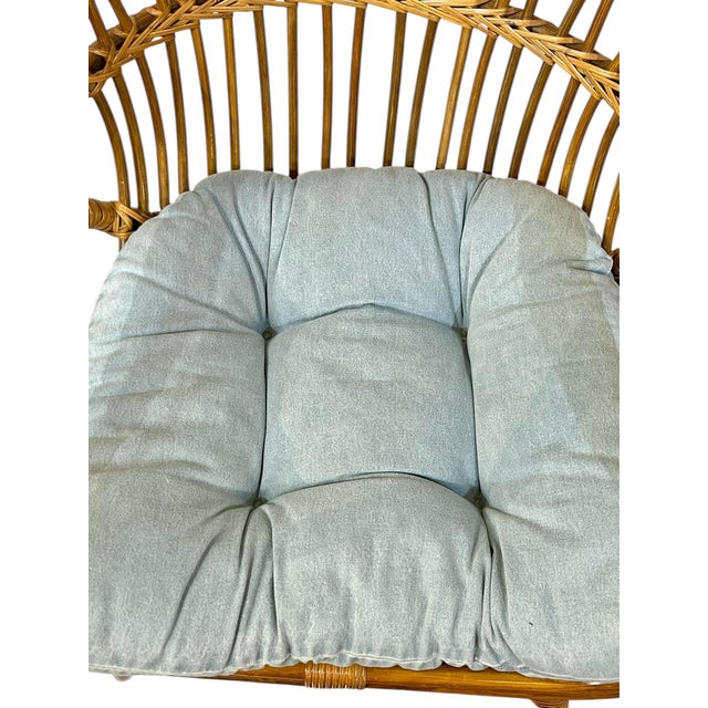 Late 20th Century Pair Vintage Franco Albini Style Scoop Rattan Armchairs For Sale - Image 12 of 12