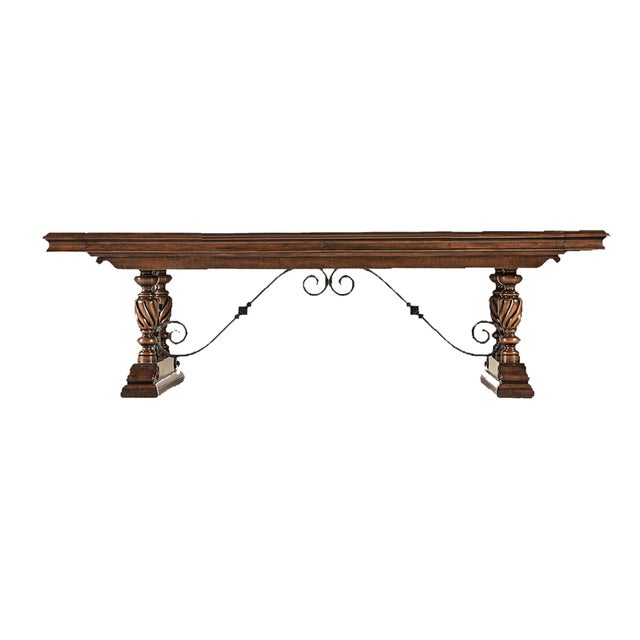 Brown Extra Long Extension Dining Table, Seats 8-16, Expands Long With Leaves, by AntiquePurveyor For Sale - Image 8 of 12