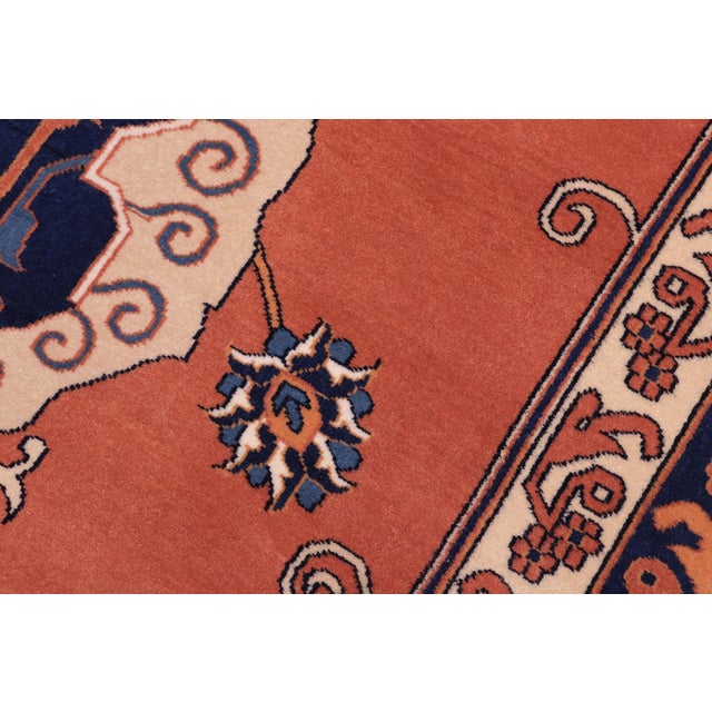 Rustic Kargahi Burnt Orange/Brown Hand-Knotted Wool Rug - 6'8'' X 7'3'' For Sale - Image 4 of 10