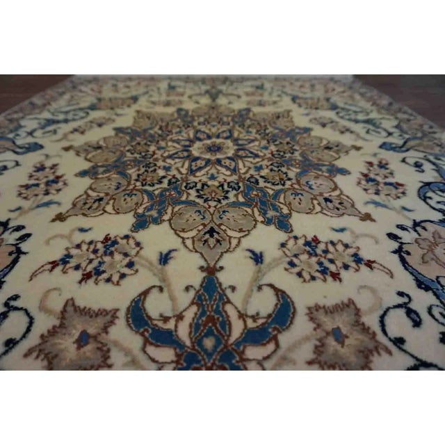 1970s Handmade Vintage Persian Nain Rug 2.4' X 3.1' For Sale - Image 11 of 12