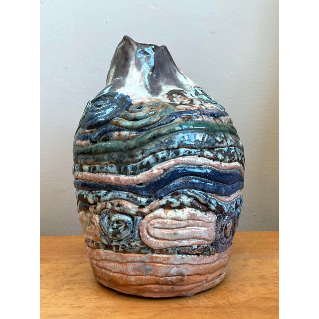 Vintage Abstract Ceramic Coil Vase For Sale - Image 9 of 12