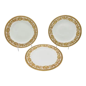 (3) Three Wedgwood Porcelain 9" Heavily Gilt Decorated Plates Richard Briggs Co.