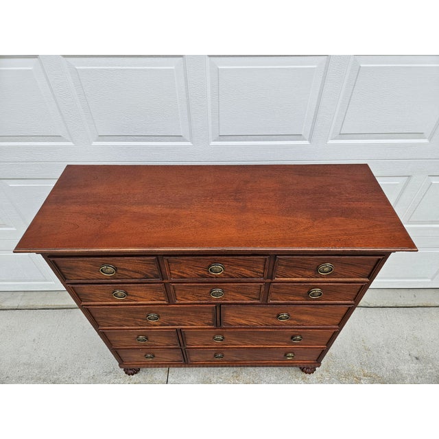 Late 20th Century Baker Furniture Milling Road Mahogany Tall Dresser For Sale - Image 5 of 13