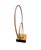 Contemporary Modern Organic Hammered Metal Double Ring Sculpture on Wood Base For Sale - Image 3 of 7