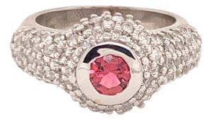 Diamond Tourmaline Ring 1.29 Tcw 14k White Gold Certified, Size 6.25