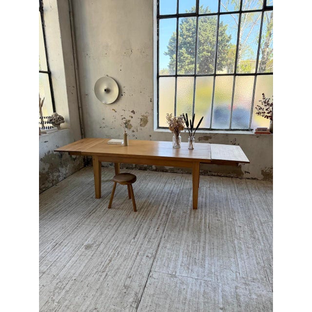 Vintage Oak Farm Table with Extensions, 1960s For Sale - Image 3 of 18