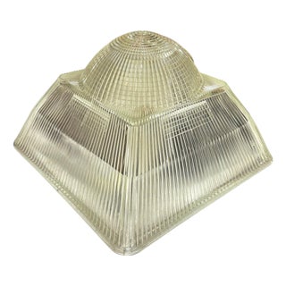 1950s Holophane Glass Ceiling Pendant Light Shade For Sale