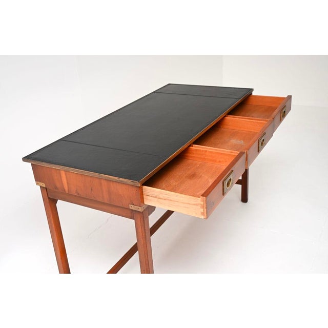1950s Antique Military Campaign Desk in Yew Wood, 1950s For Sale - Image 5 of 10