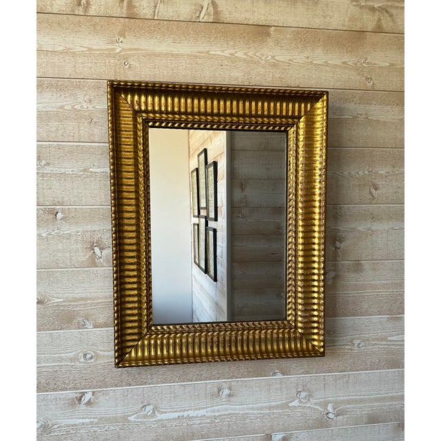 Contemporary Antique French Giltwood Mirror with Original Glass, 1850 For Sale - Image 3 of 9