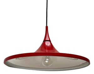 Mid-Century Space Age German Red Tulip Pendant Lamp by Rolf Krüger for Staff, 1960s