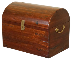 Vintage Hand Carved Jarabosky Dome Topped Steamer Travel Trunk