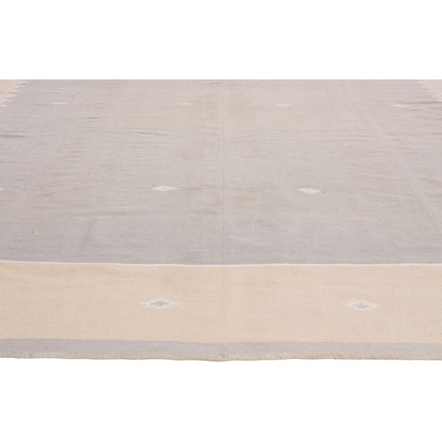 Vintage Indian Dhurrie Rug, 08'02 X 14'02 For Sale - Image 4 of 10