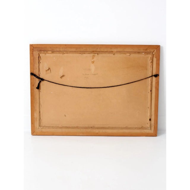 Mid Century Framed Painting, Waiting by William Chappell 1964 For Sale - Image 6 of 8