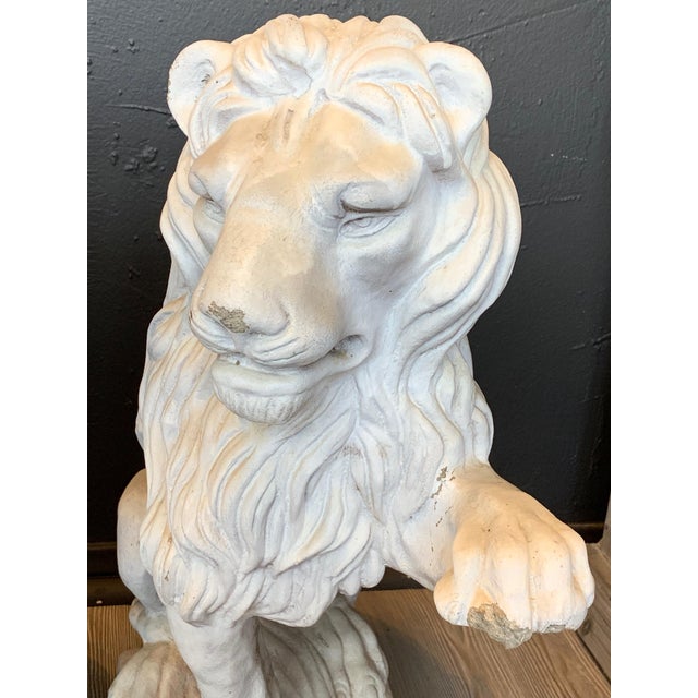 1970s Vintage Cement Lion Statues A Pair Chairish