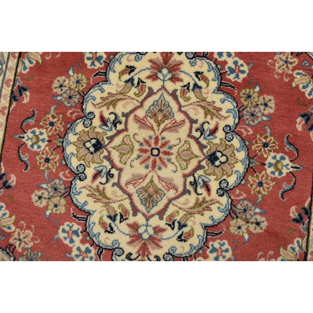 Yazd Runner 2’11” X 13′ Pink Wool Vintage Traditional Hand-Knotted Rug For Sale - Image 4 of 13