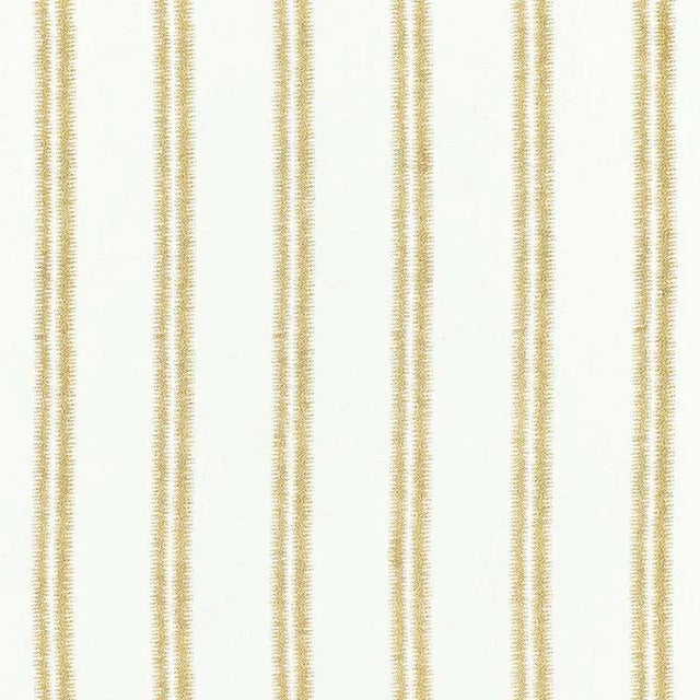 Schumacher Paloma Embroidery Fabric in Gilt For Sale