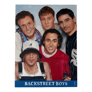 S. McLain Backstreet Boys Pop Culture Acrylic on Canvas Painting For Sale