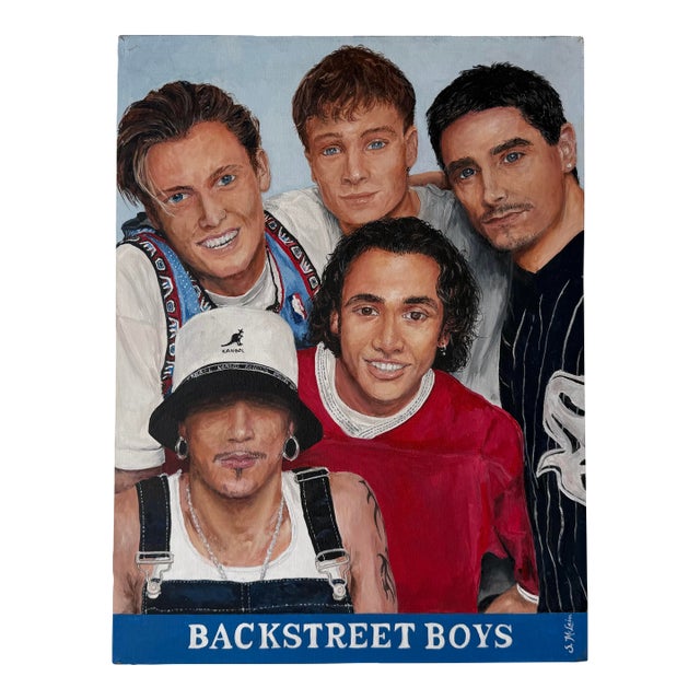 S. McLain Backstreet Boys Pop Culture Acrylic on Canvas Painting For Sale