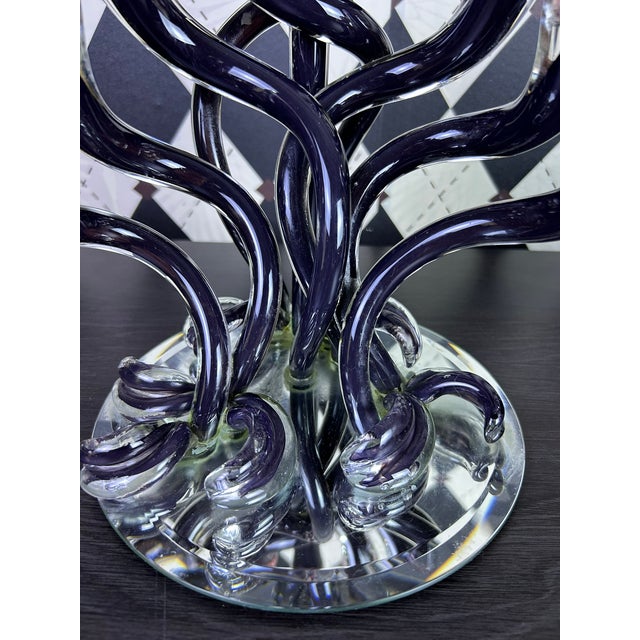 2000 - 2009 Studio Art Glass Menorah Candleholder For Sale - Image 5 of 7