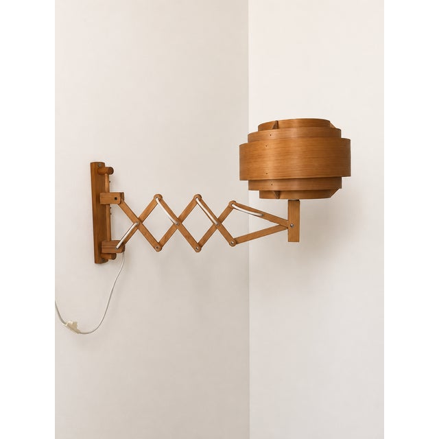 Vintage Pine Slat Wall Light by Hans Agne Jakobsson, Sweden, 1970 For Sale - Image 9 of 10