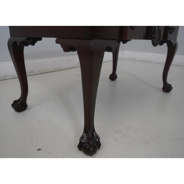 Brown Chippendale Claw Foot Ottoman W. 2 Drawer Front For Sale - Image 8 of 12