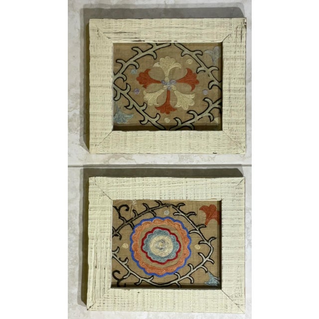 Pair of Antique Suzani Wall Hanging For Sale - Image 11 of 11