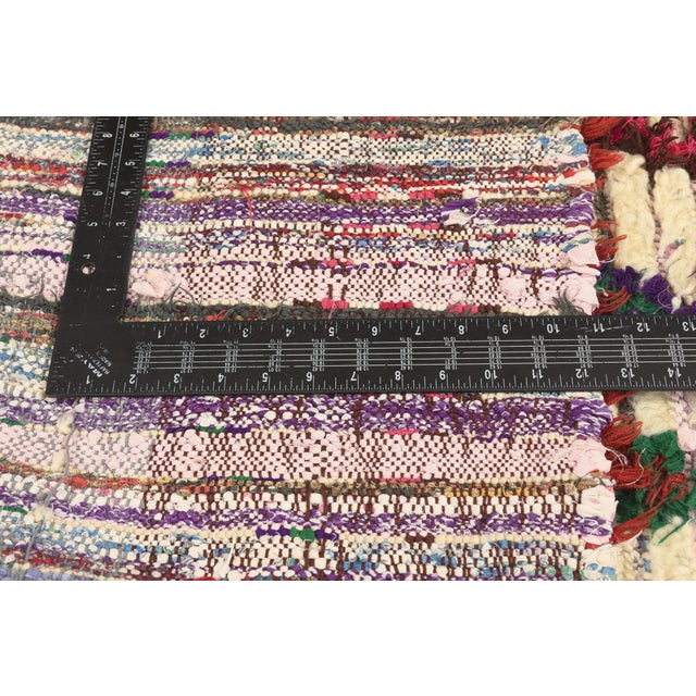 Textile Vintage Azilal Boucherouite Moroccan Rug, 02'11 X 06'04 For Sale - Image 7 of 10