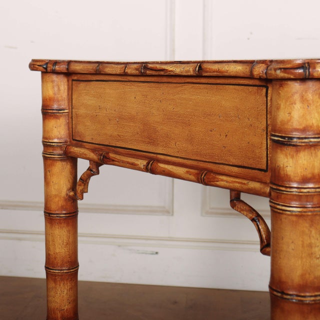 English Faux Bamboo Desk, 1920s For Sale - Image 3 of 12
