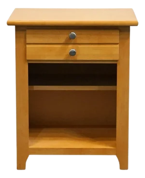 1990s Stanley Furniture Solid Maple Contemporary Modern 21" Open Cabinet Nightstand