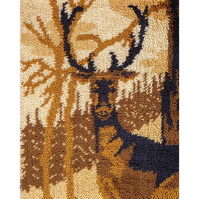 Wool Rug with Deer Motif from Ege Rya, Denmark, 1960s, in Flawless conditions. Designed 1960 to 1969