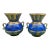 Pair of 1970s Egyptian Blue and Gold Vases For Sale
