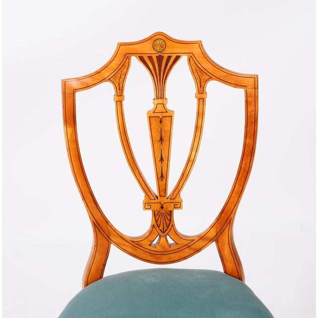 Antique Shield Back Satinwood Dining Chairs from Cowtan & Sons, 19th Century, Set of 8 For Sale - Image 15 of 18