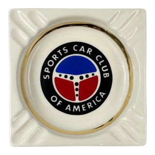 Vintage Sports Car Club of America Ceramic Ashtray For Sale