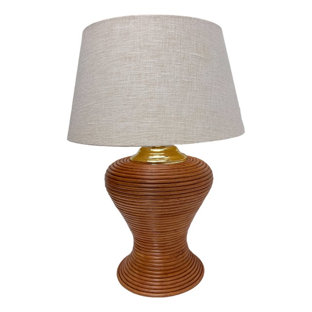Bamboo Reed Table Lamp, 1970s For Sale