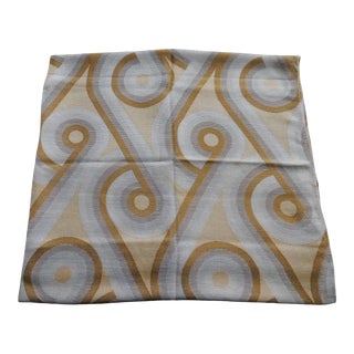 Vintage Gold and Grey Woven Deco Pattern Textile For Sale