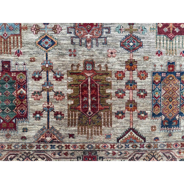 Contemporary Caucasian Tribal Wool Rug With Geometric Motifs – 170x244 Cm For Sale - Image 6 of 18