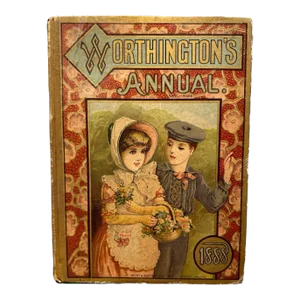 Antique Hardcover Book 1888 Worthington’s Annual Children’s Gift Book Stories Poems Illustrations