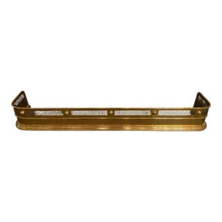 Solid Brass Antique Federal Fireplace Fender 74” Wide For Sale