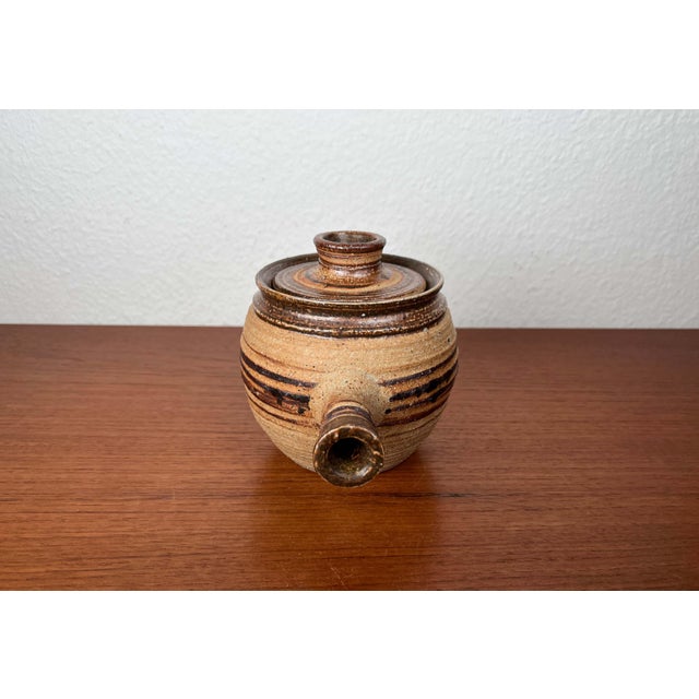 Mid-Century Modern Danish Studio Pottery Bowl with Handle and Lid by Tue Poulsen for Tue Keramik, 1960s For Sale - Image 15 of 18