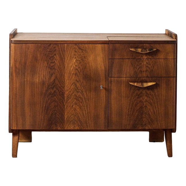 Restored Walnut Commode from Tatra Nabytok, 1950s For Sale