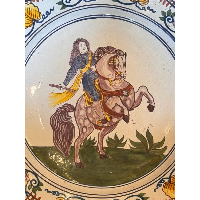 Pair 18th Century Delft Polychrome Chargers For Sale - Image 6 of 11