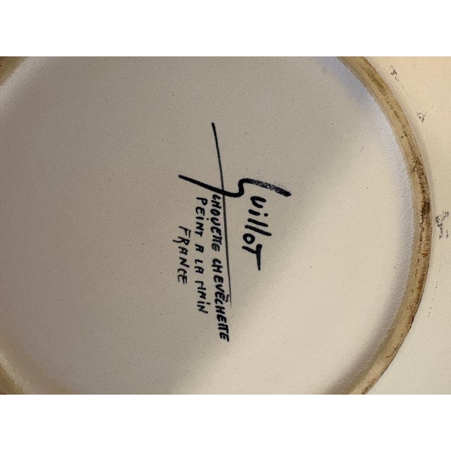 Vintage French Handpainted Marcel Guillot Owl Plates - Set of 6 For Sale - Image 12 of 12