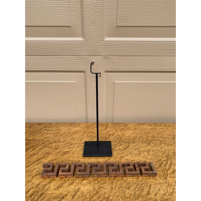 Early 20th-Century Iron Greek Key Architectural Fragment on Custom Mount For Sale - Image 9 of 9