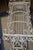 Vintage Tall White Fern Head Round Wicker Hanging Bird Cage W/ Single Door For Sale - Image 17 of 17